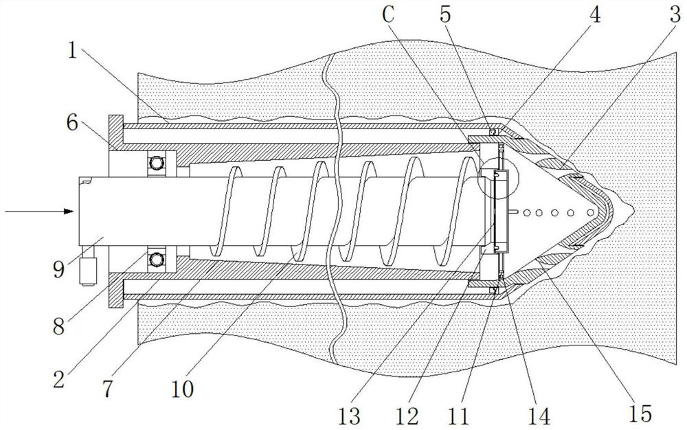 A bridge grouting pipe