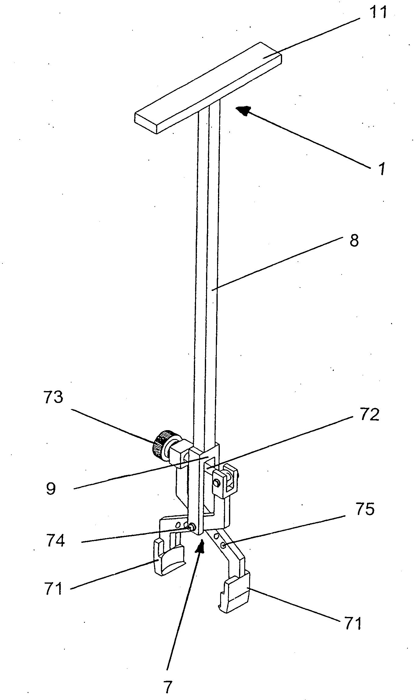 Universal extractor for total endoprostheses of (tep) of the knee joint