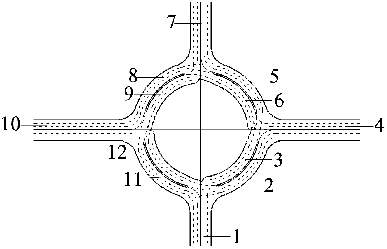 Rotary intersection traffic structure