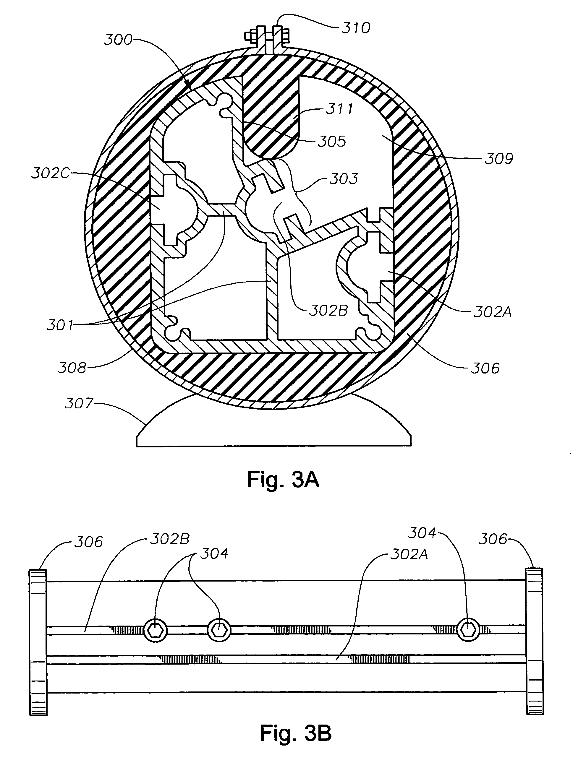 Display device with rail support