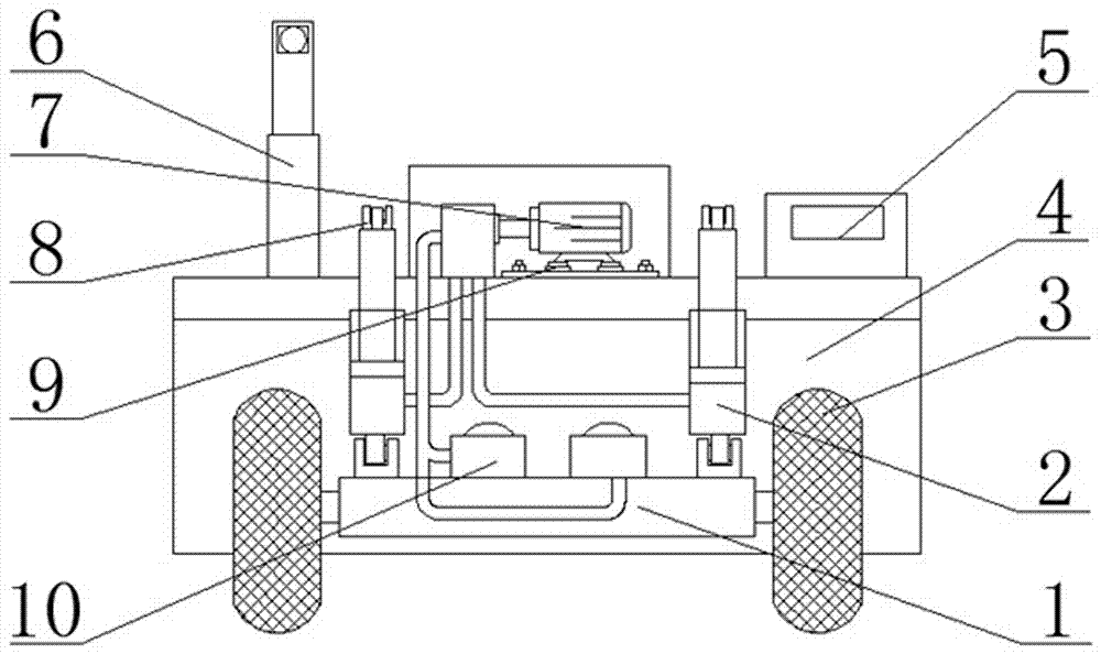 Laser grader easy to be cleaned after work and vibrating-protecting hydraulic pump