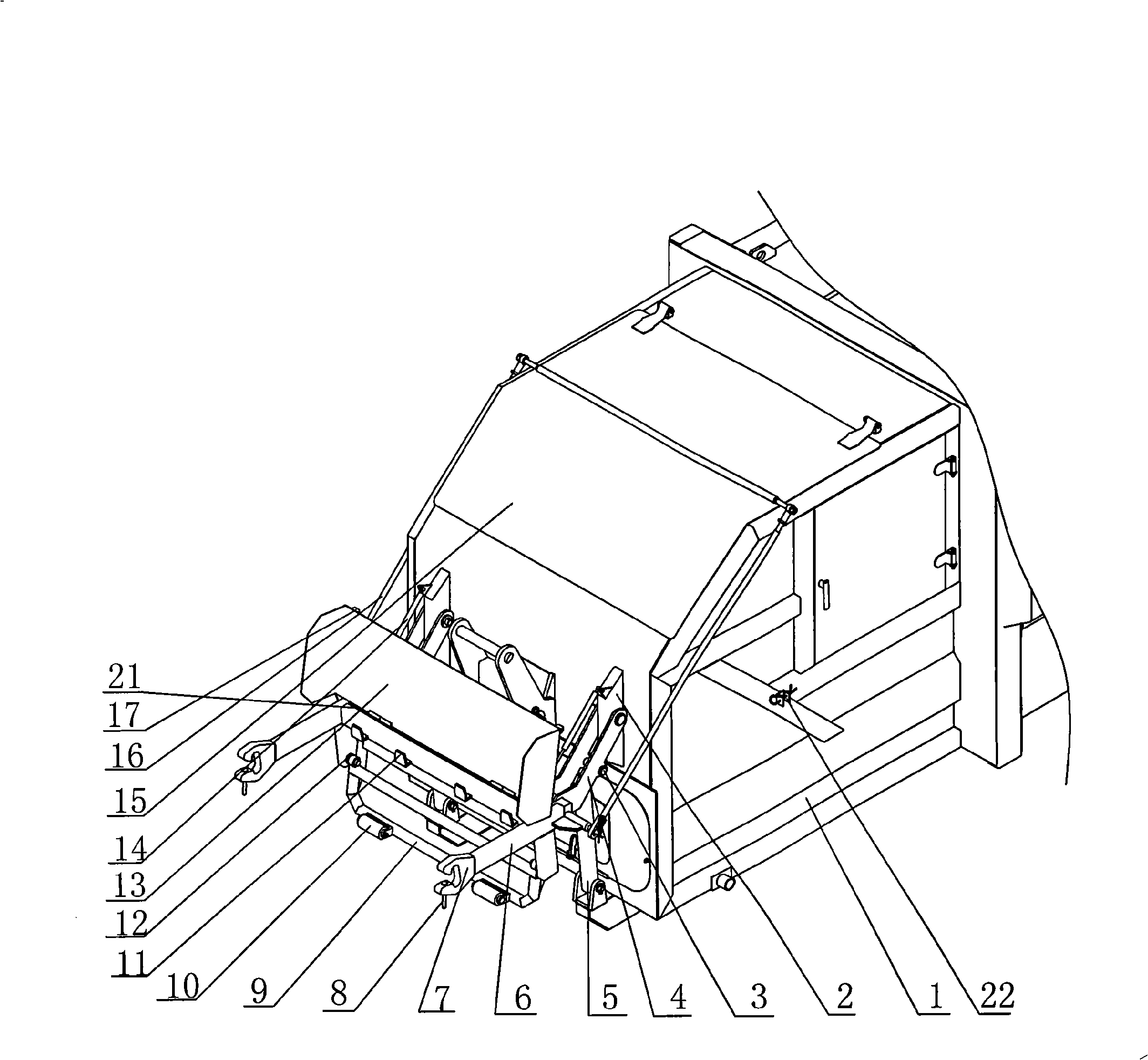 Turnover frame of refuse compressor