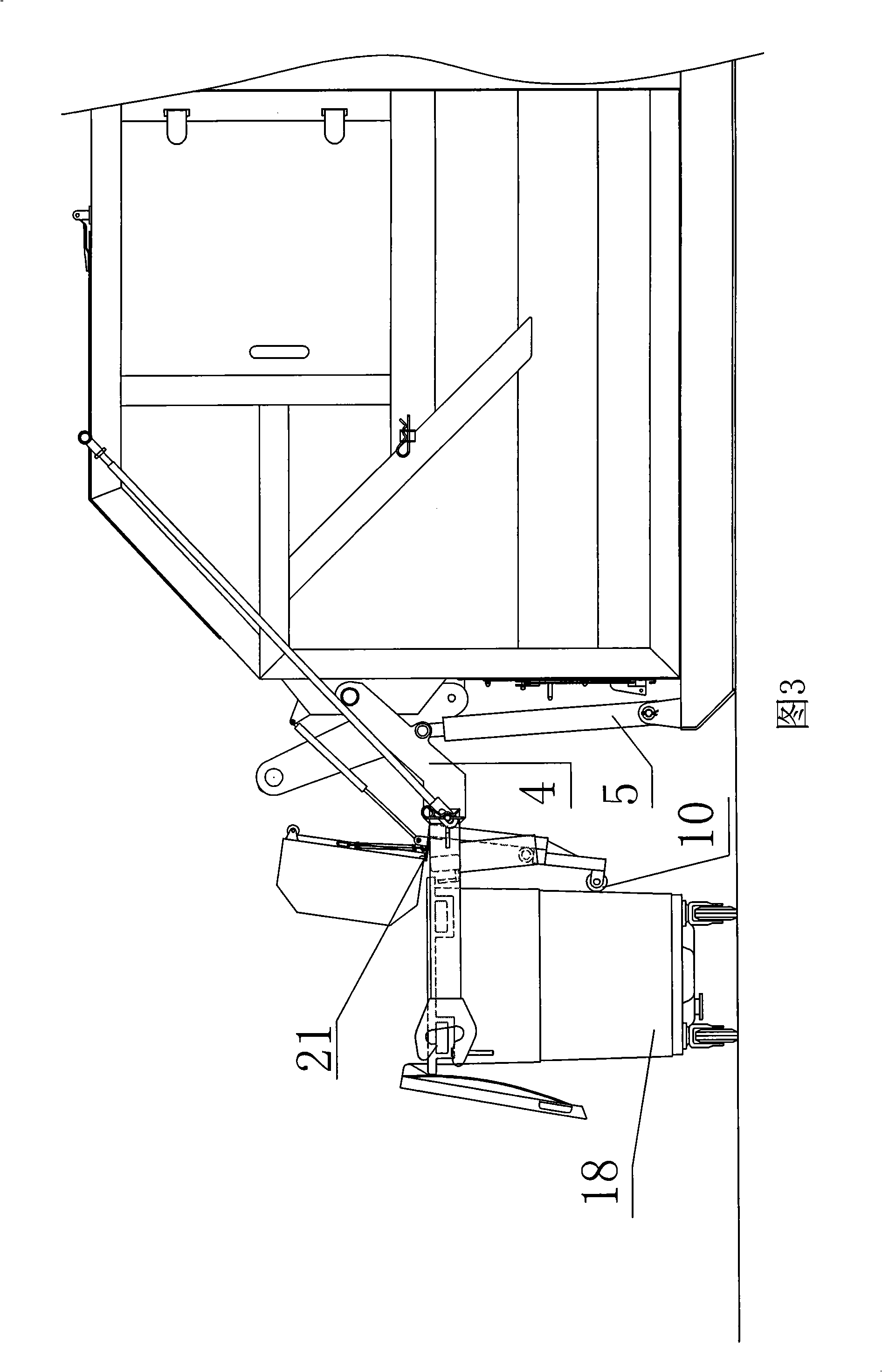 Turnover frame of refuse compressor