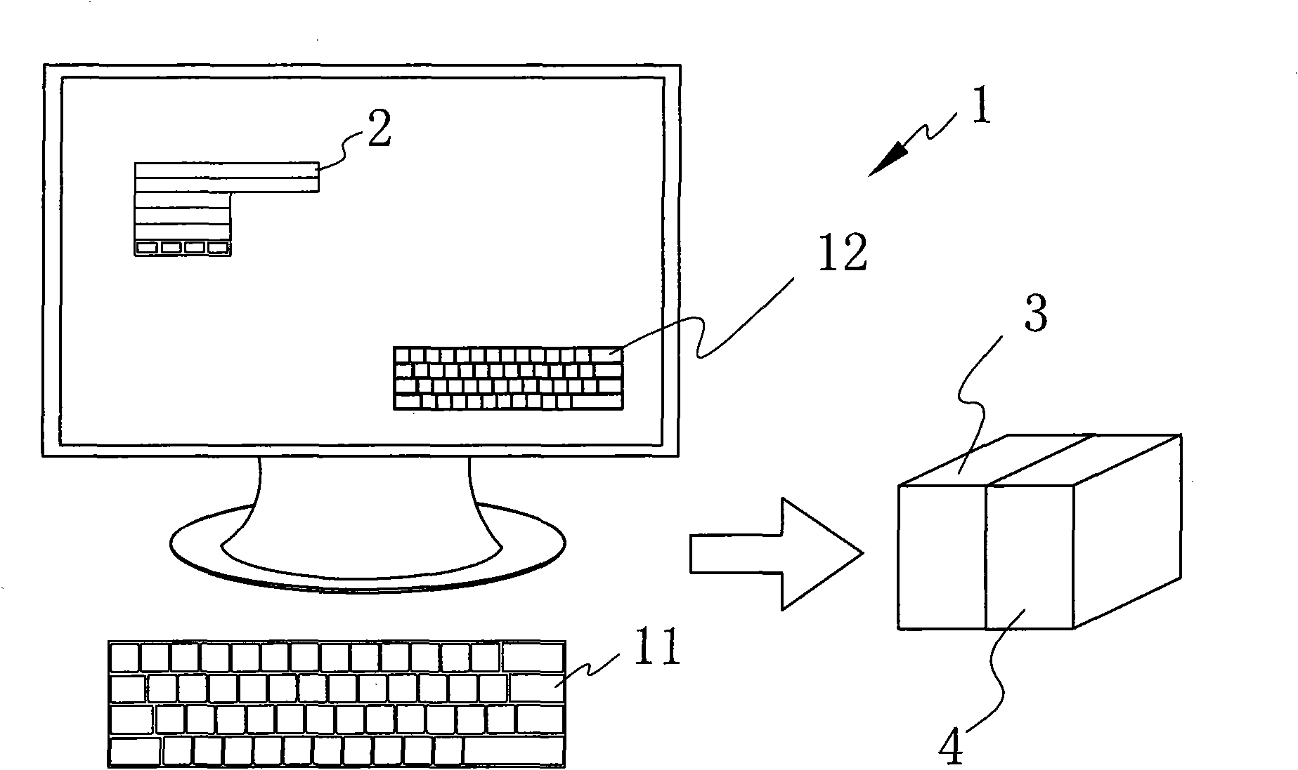 Advertising display device integrated in input method