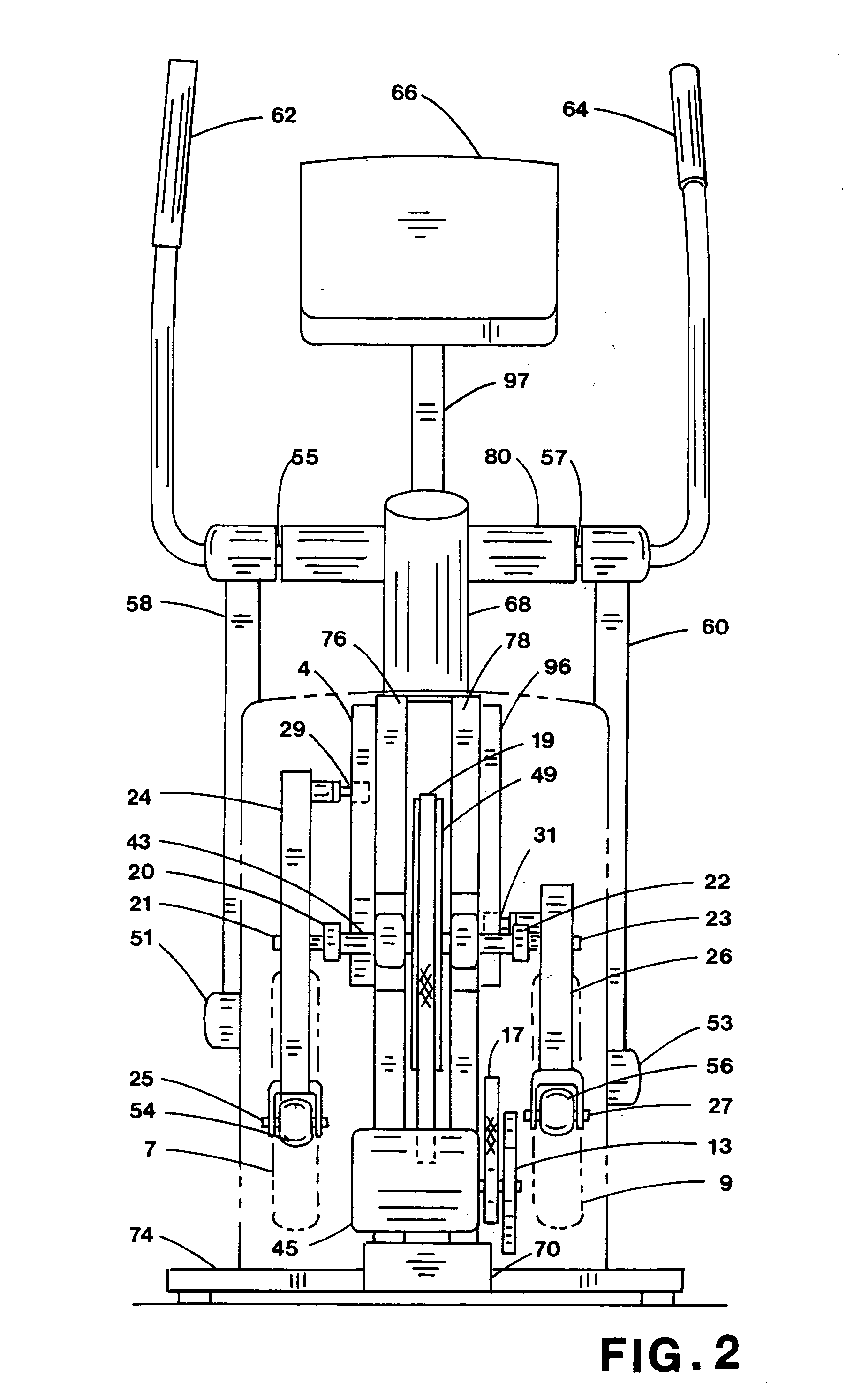 Elliptical exercise apparatus cams