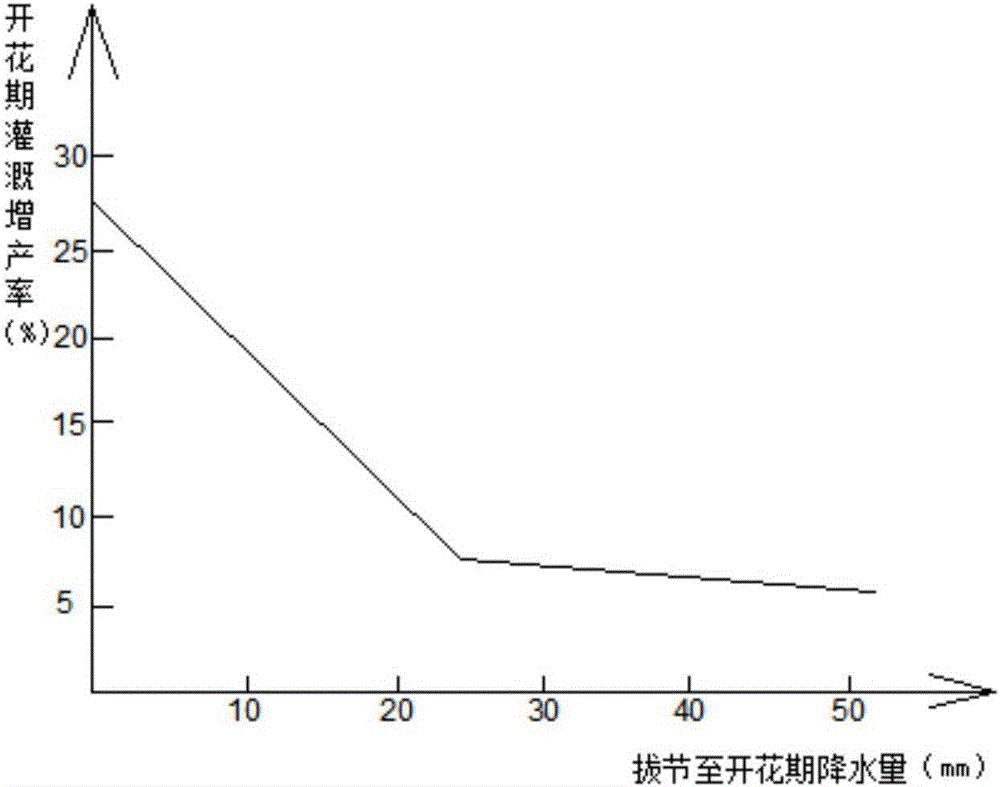 Method for adjusting and controlling florescence irrigation amount based on precipitation amount from winter wheat jointing to flowering stage