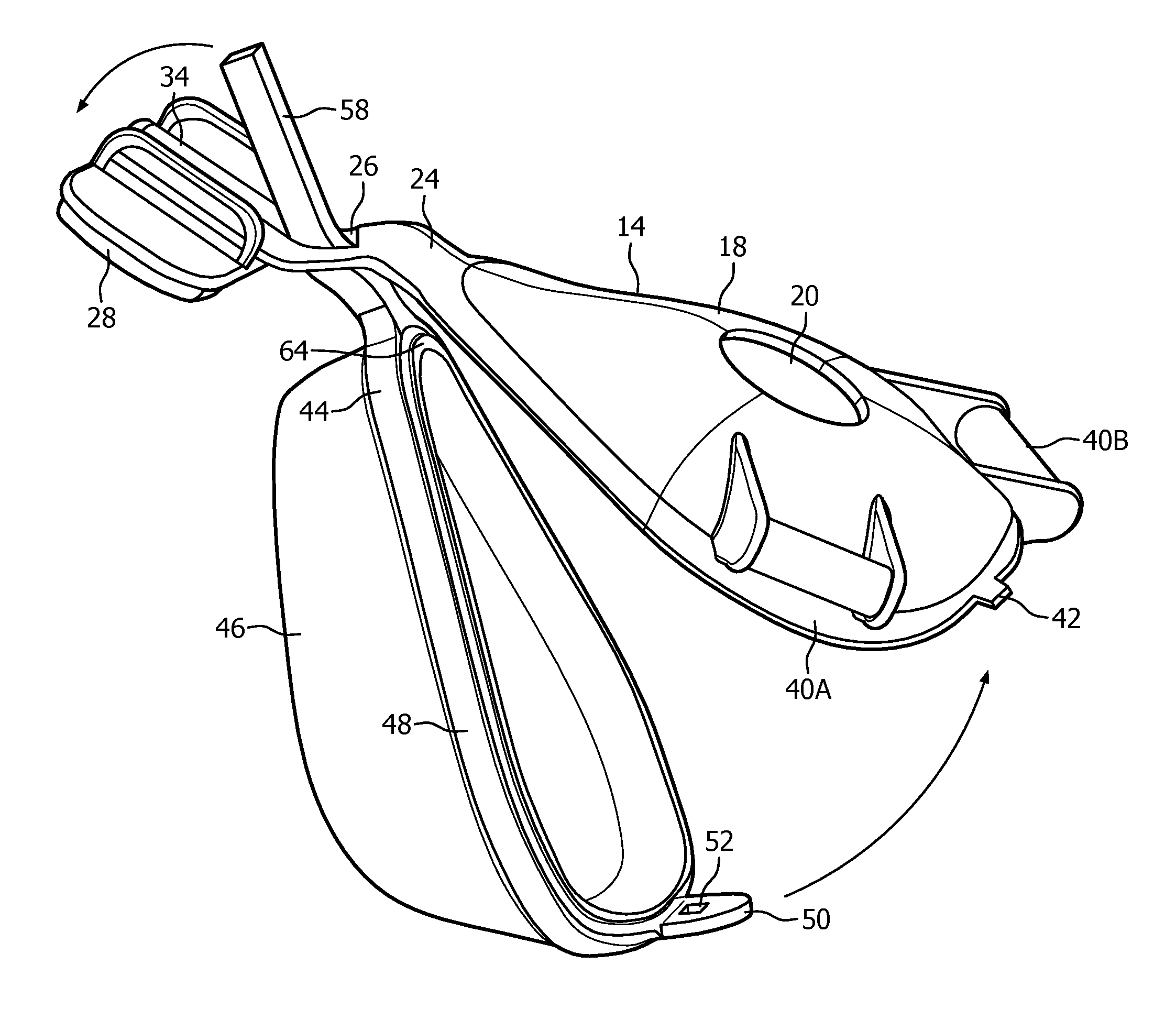 Lever arm cushion attachment mechanism