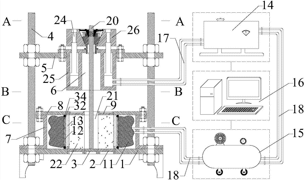 Testing system and method for testing mechanical property of anchor rod or anchor cable anchoring interface in high-stress environment