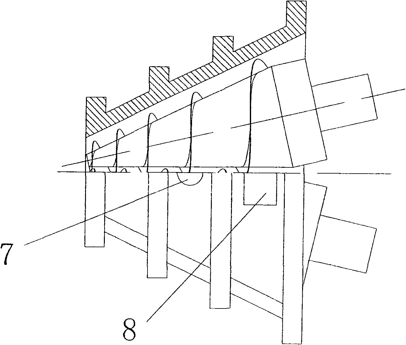 Side feed conveying system for conveying filler with low bulk density