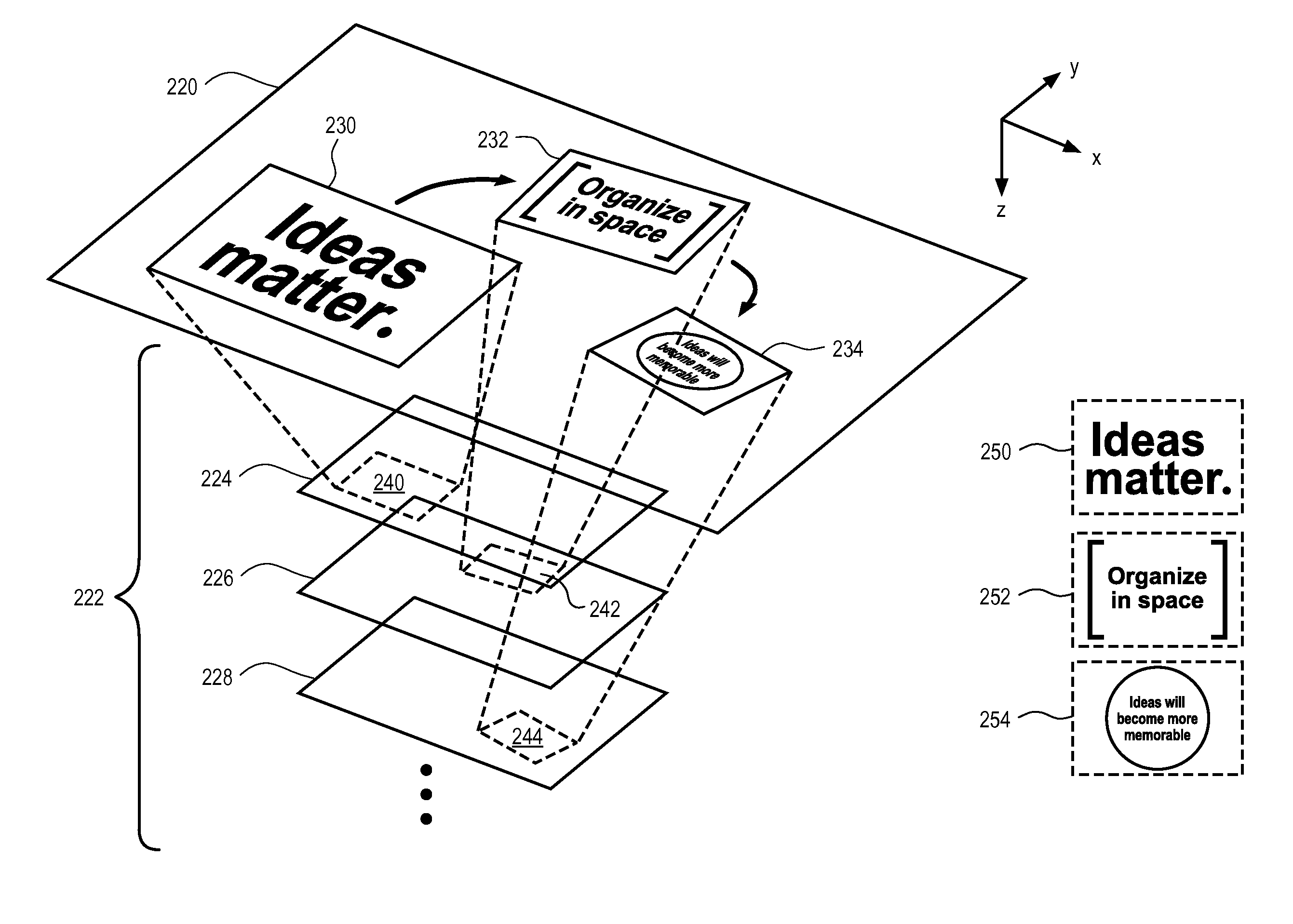 Zooming user interface frames embedded image frame sequence