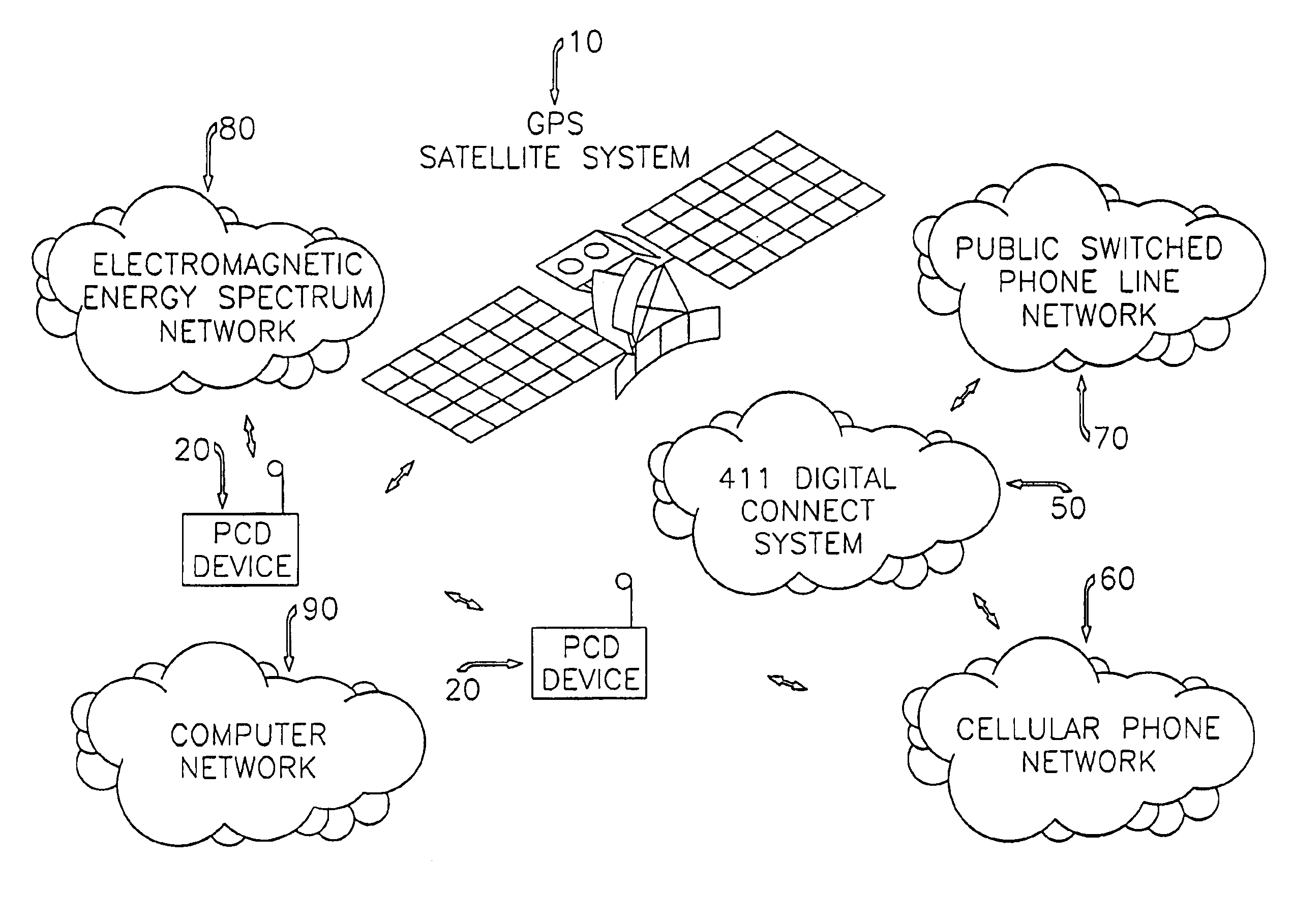 Personal communication system for communicating voice data positioning information