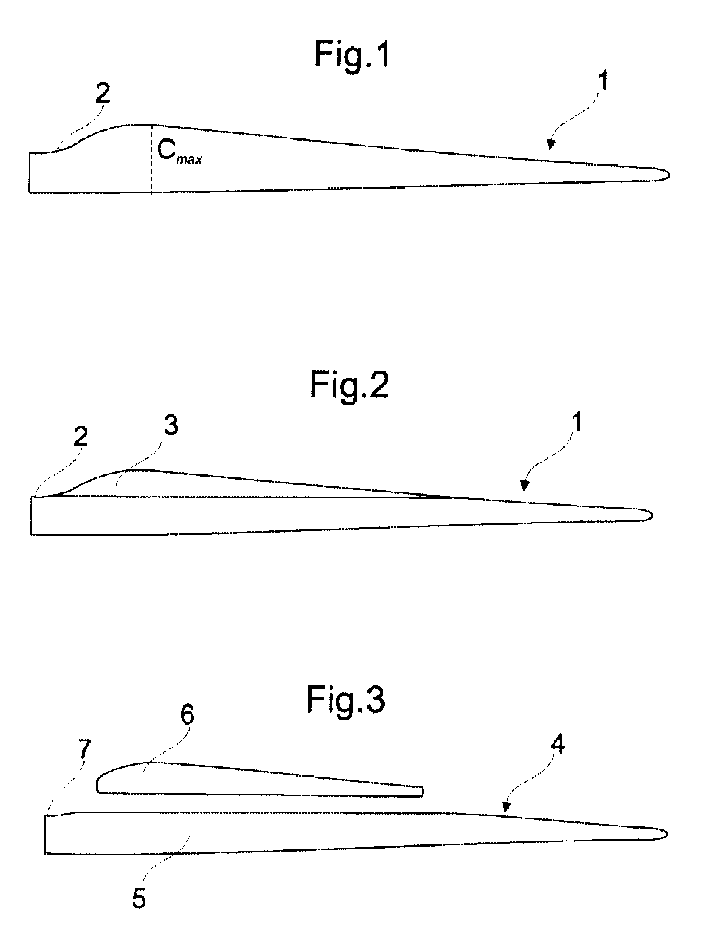 Multi-element blade with aerodynamic profiles