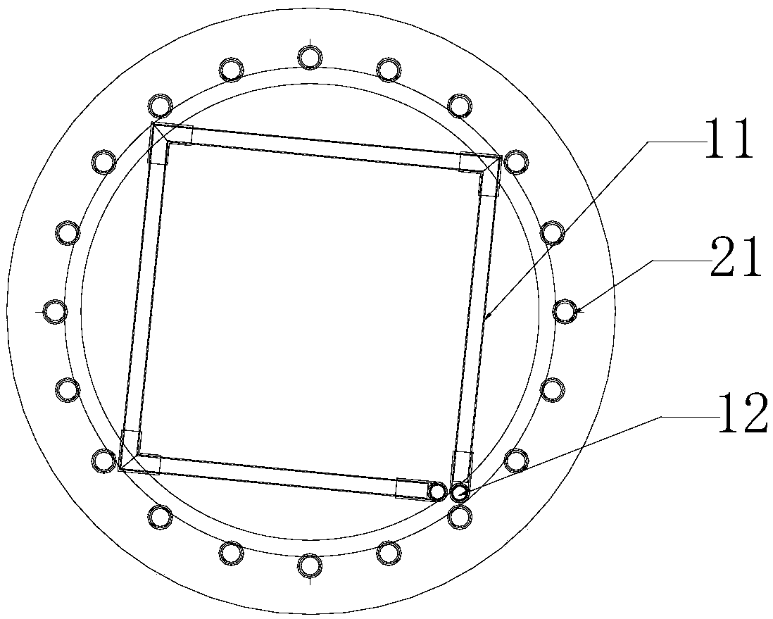 Crushing device, breaking method and application of pile head of cast-in-place bored pile