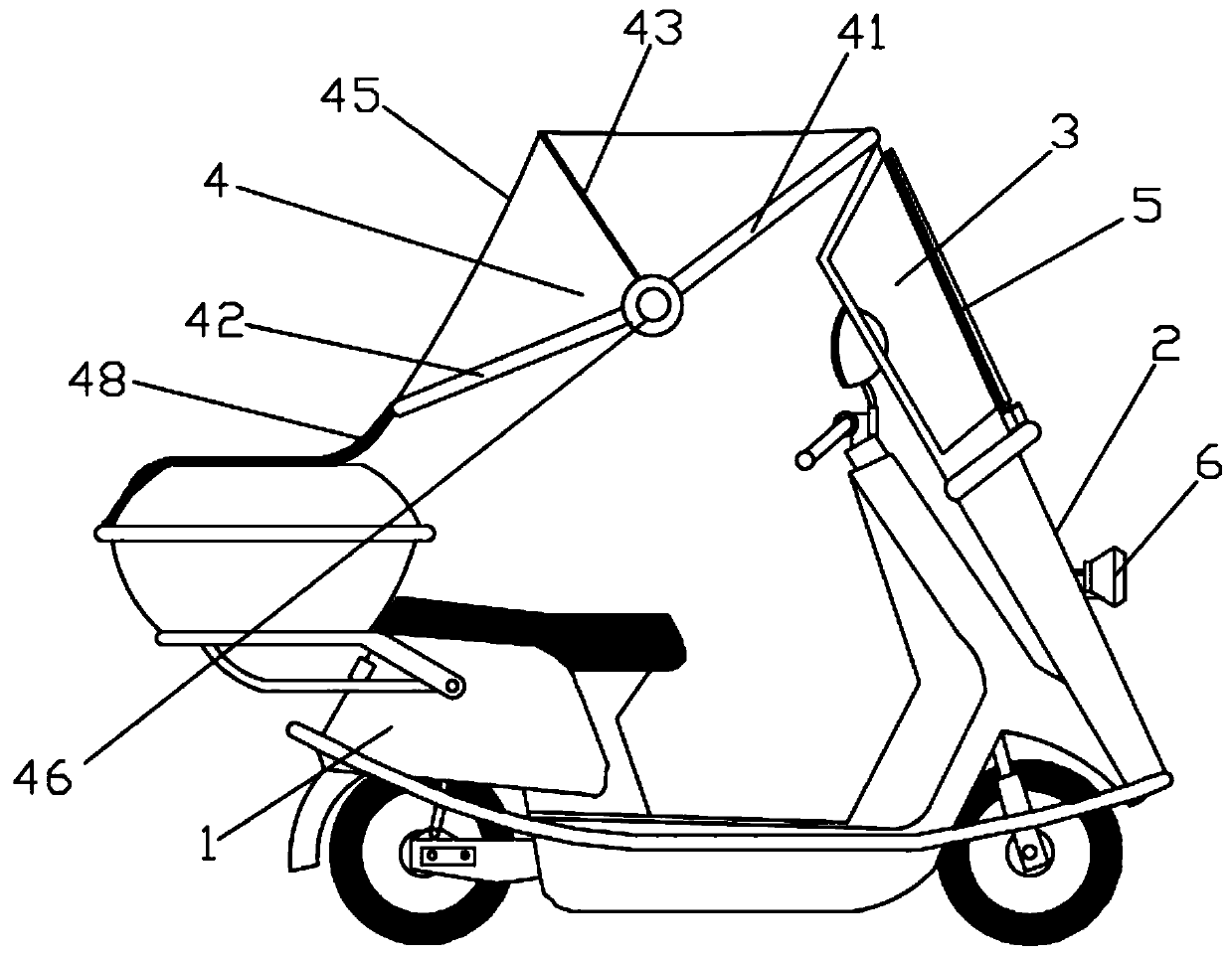 Rotary electric vehicle awning