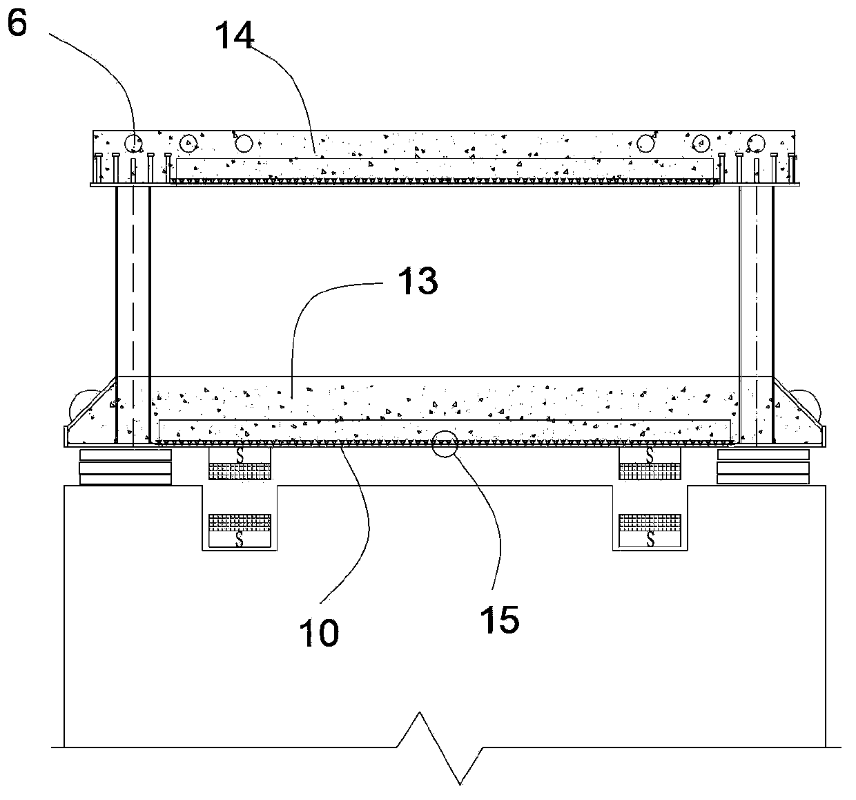 Bridge magnetic levitation pushing system and two-stage cantilever manufacturing method