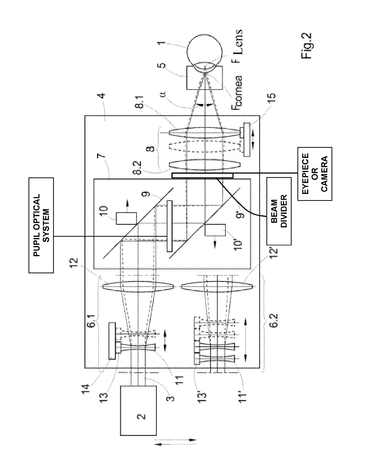 Optical system for a laser therapy instrument