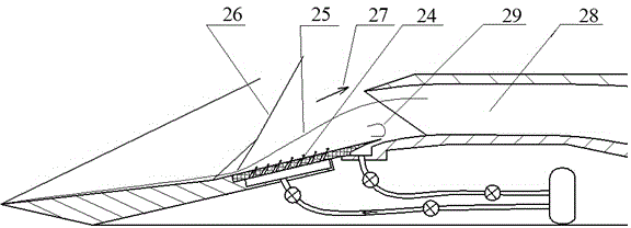 Supersonic-velocity hypersonic-velocity gas inlet duct adopting pneumatic unstart control method