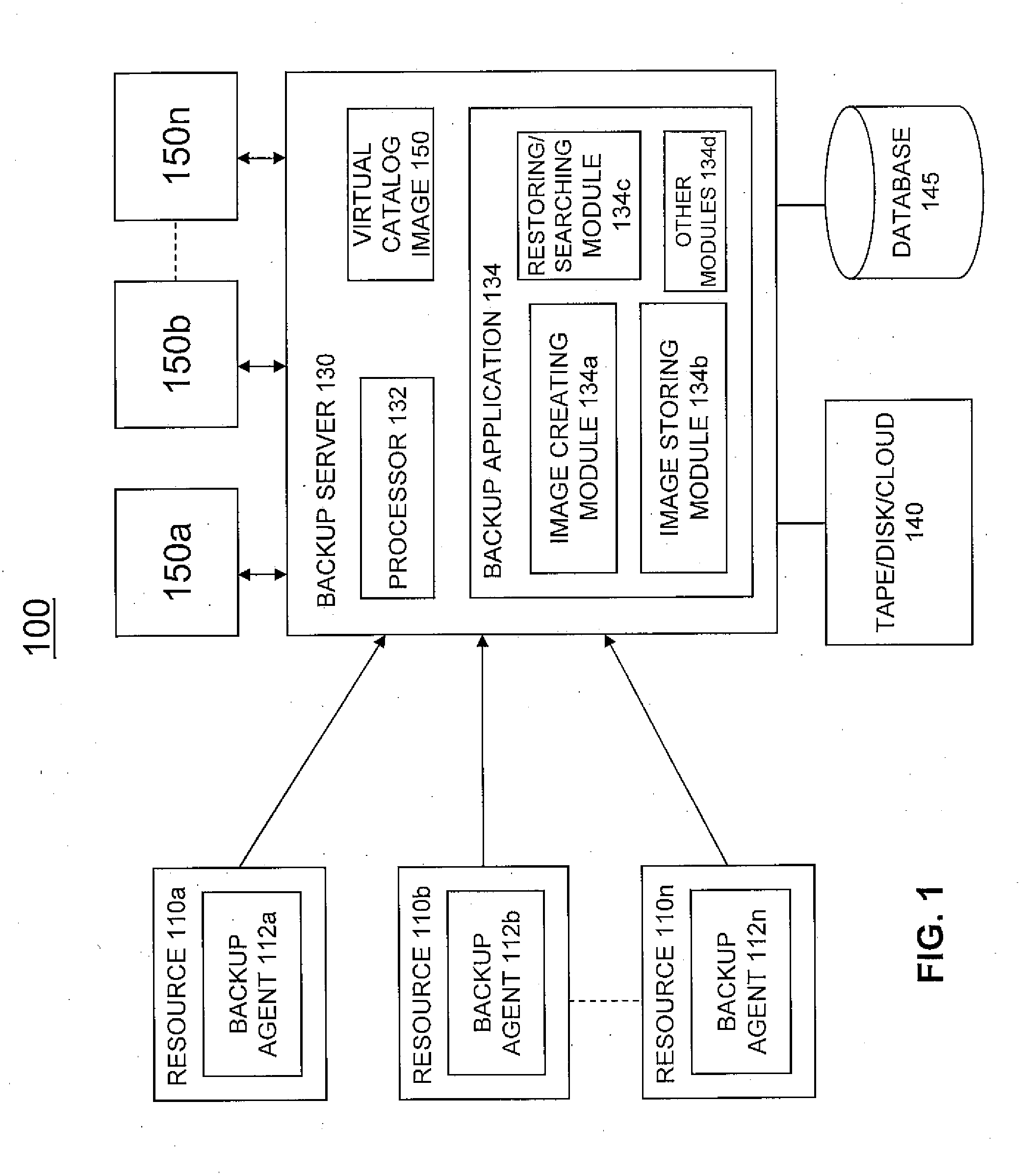 System and method of storing backup image catalog