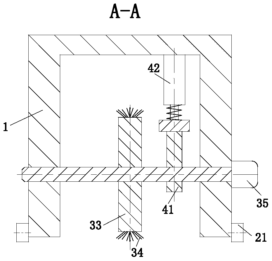 A floor tile caulking device with automatic gap cleaning function