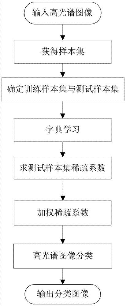 Hyperspectral image classification method based on spectrums and neighbourhood information dictionary learning