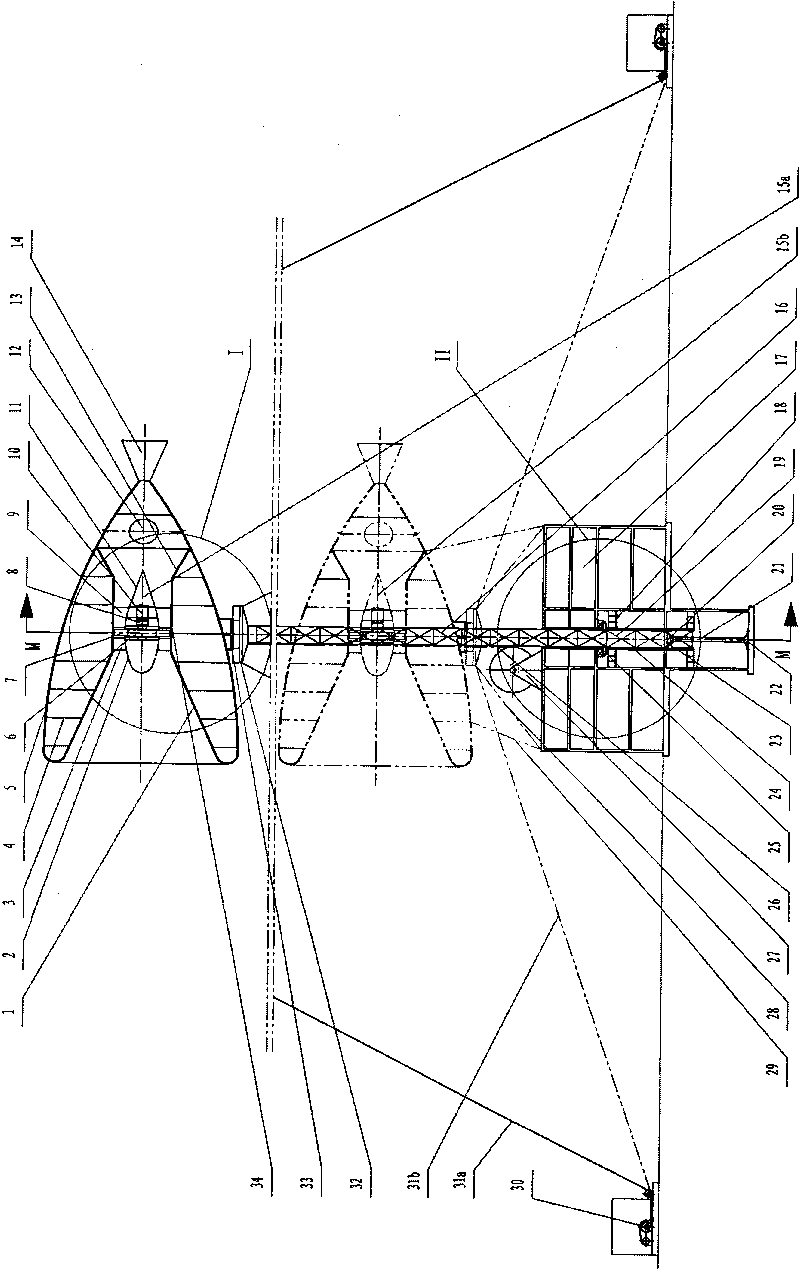 Self-elevating pylon diffuser wind power generating equipment