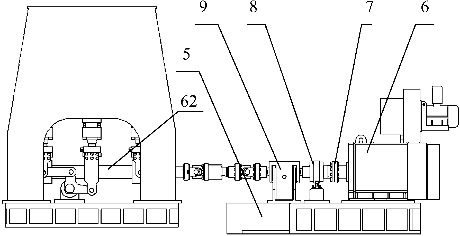 High-speed train axle box bearing gantry type counter-force frame two-dimensional excitation loading test bed