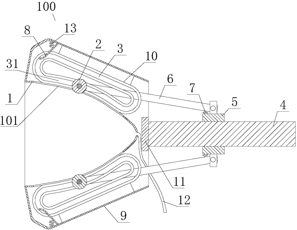 Lactiferous duct dredging and breast beautifying device