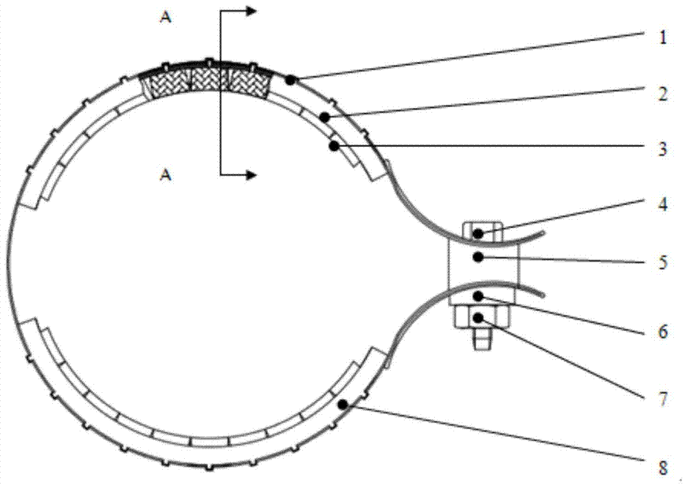 An elastic clamp with high temperature resistance and adjustable diameter