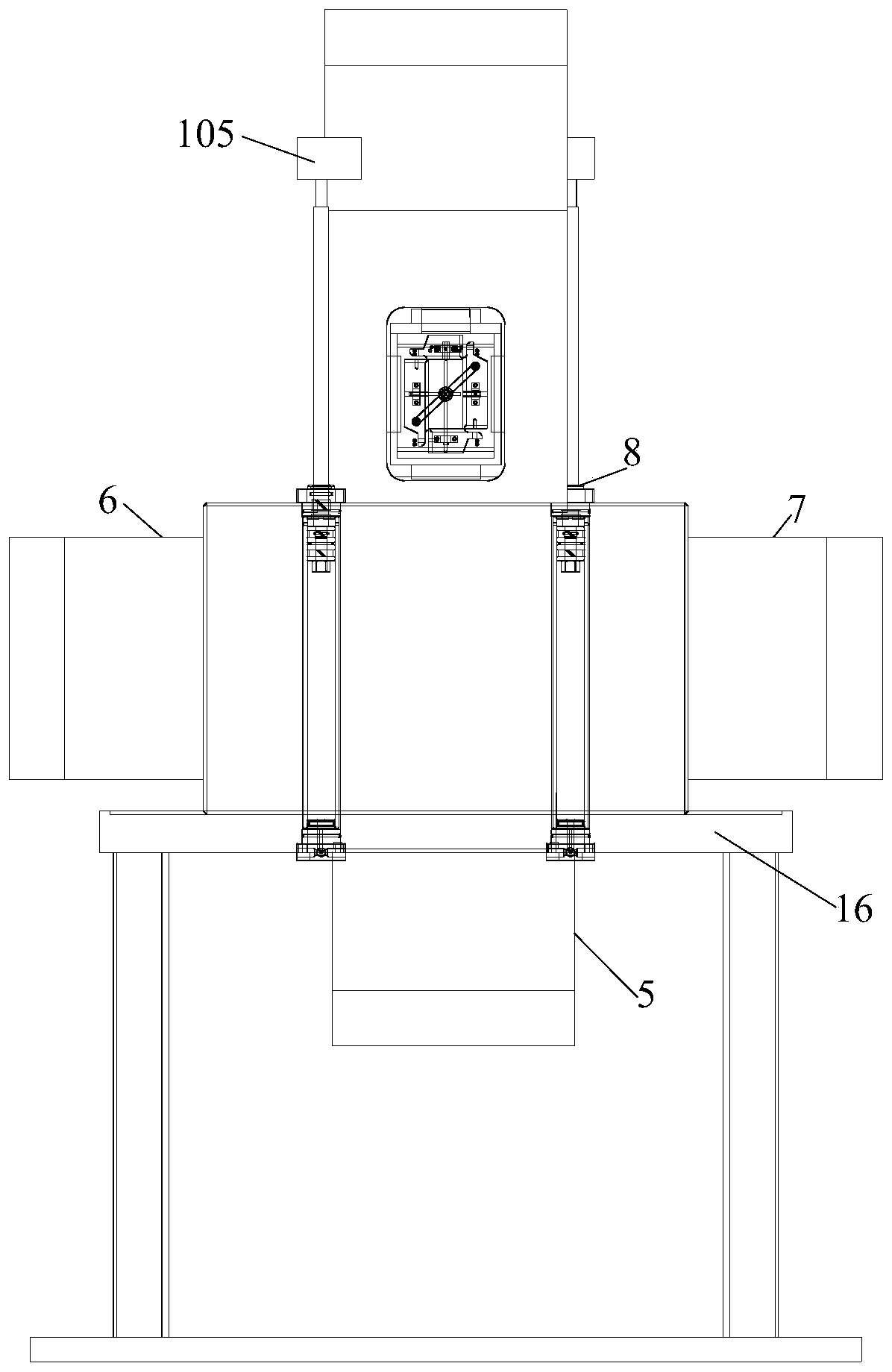 High-temperature high-stress true triaxial test device and method