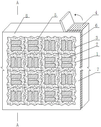 A self-locking ecological concrete ditch slope protection embedded with ceramsite