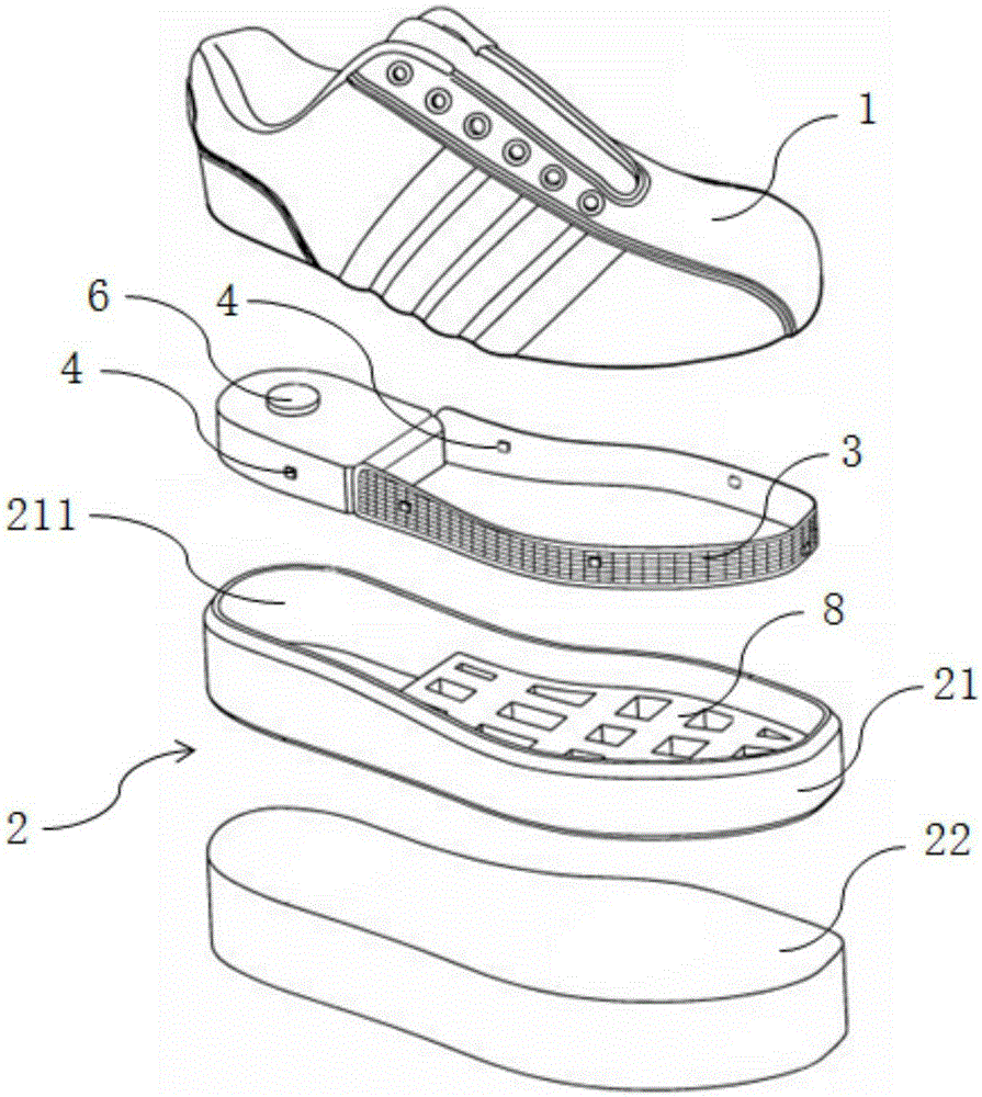 Multifunctional warning shoe