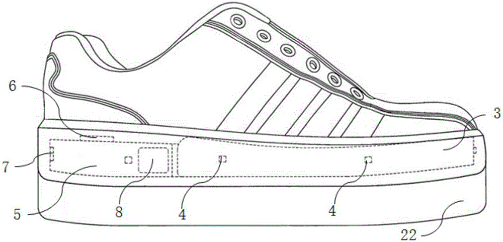 Multifunctional warning shoe