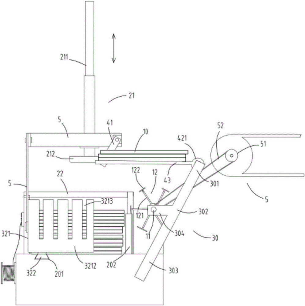 Arrangement equipment for packaging with supporting and sending device