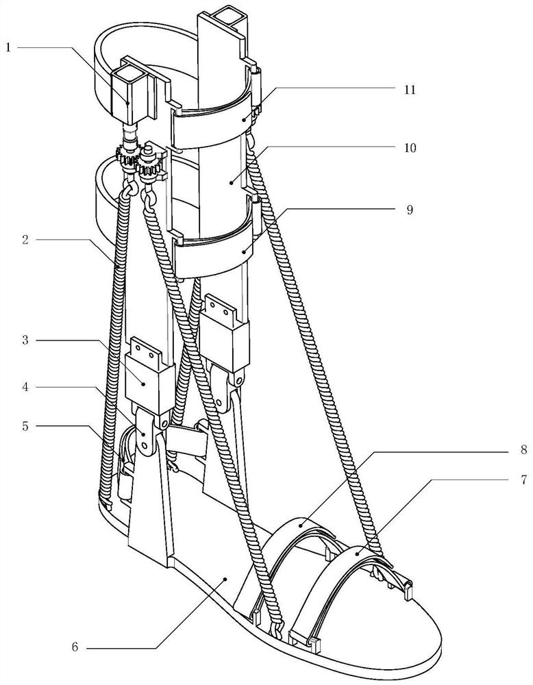 Twisted-pair-driving-based tensioned flexible ankle joint wearing boosting equipment