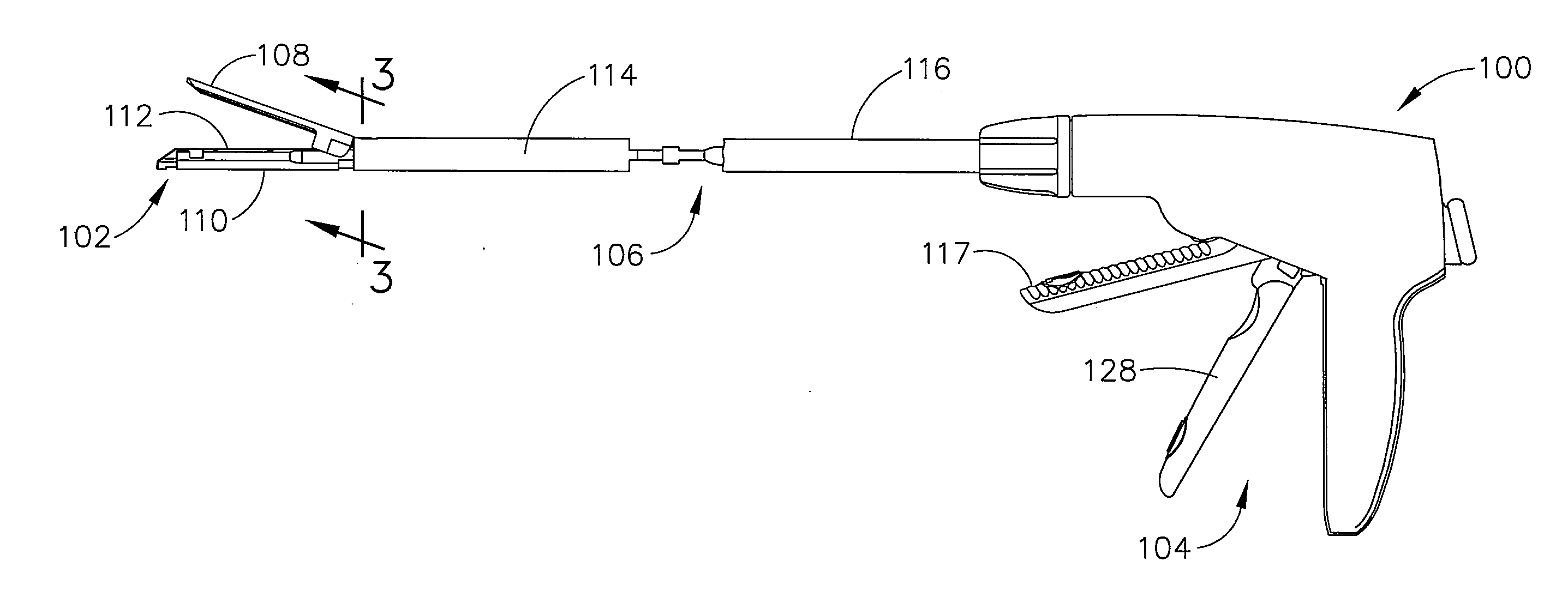 Surgical stapling device having supports for a flexible drive mechanism