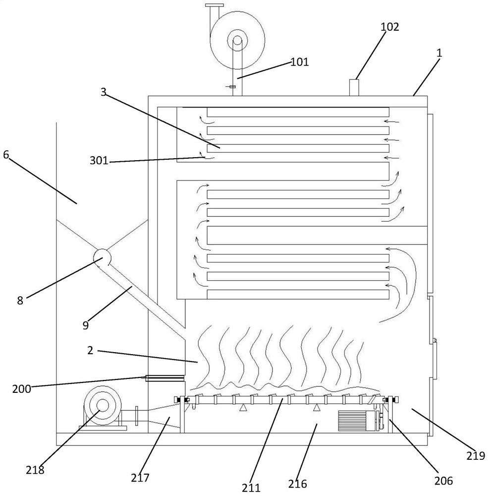 A kind of anti-tempering automatic slag discharge boiler