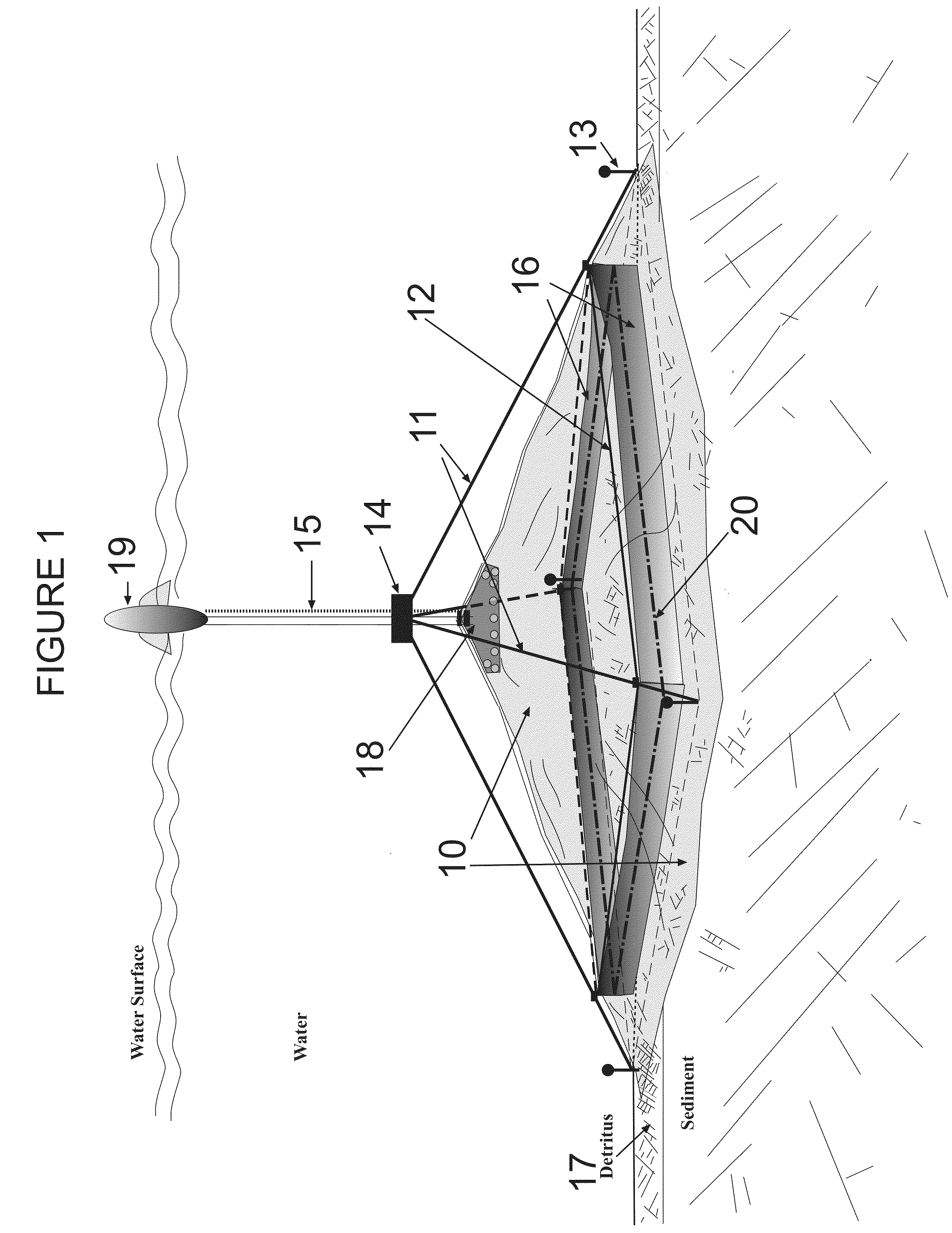 Collapsible Aquatic Sediment Enclosure and Process for Removal of Contaminants