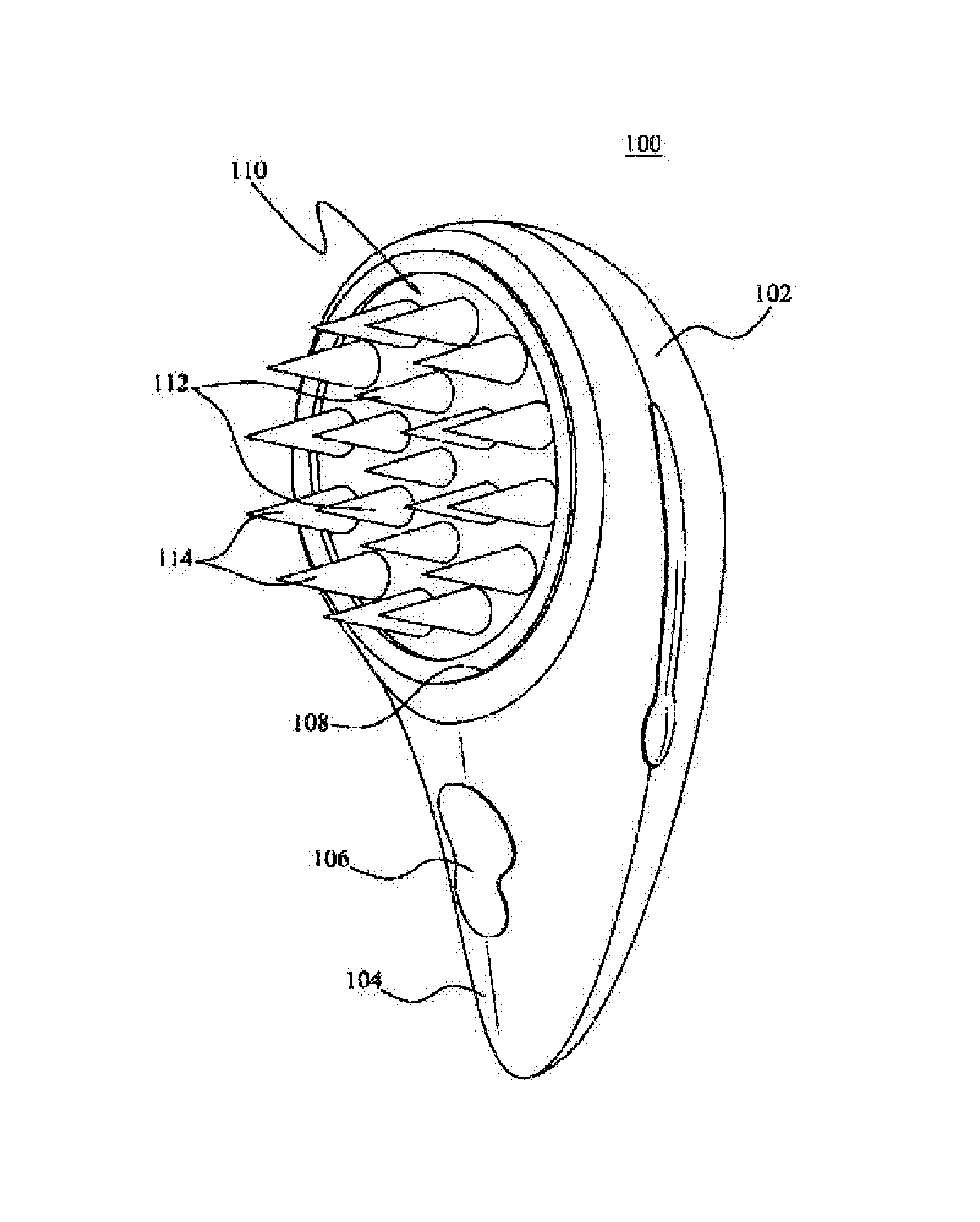 Skin and scalp massaging apparatus using acoustic pressure