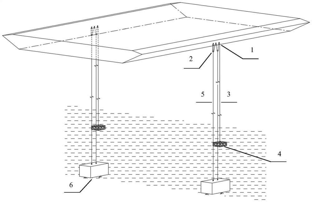 Pulley-heaving block device for restraining flutter of long-span bridge