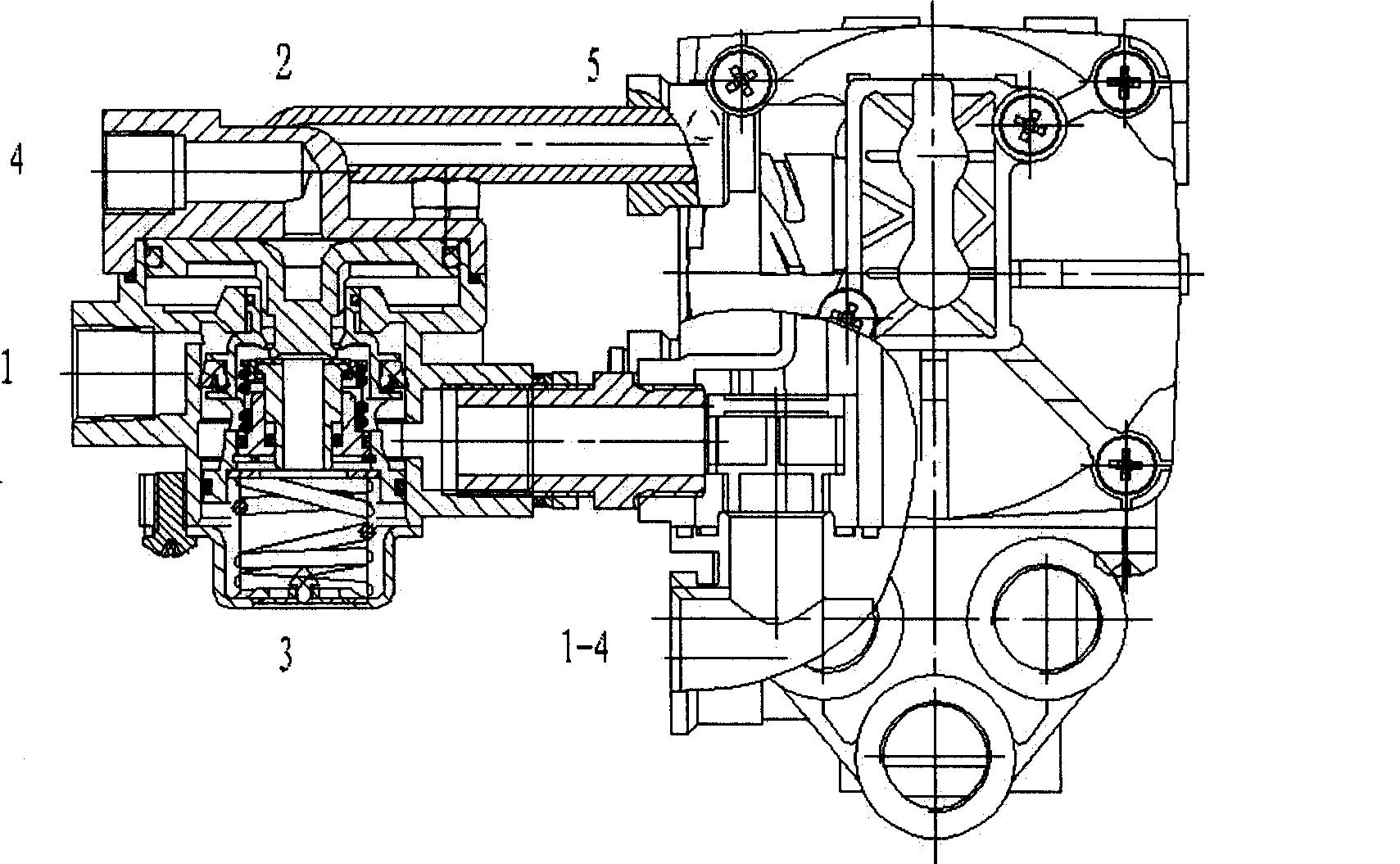 Emergency servo and ABS two-chamber servo integrated valve