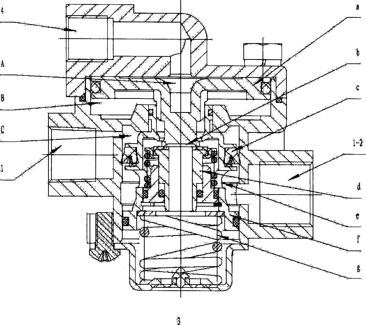 Emergency servo and ABS two-chamber servo integrated valve