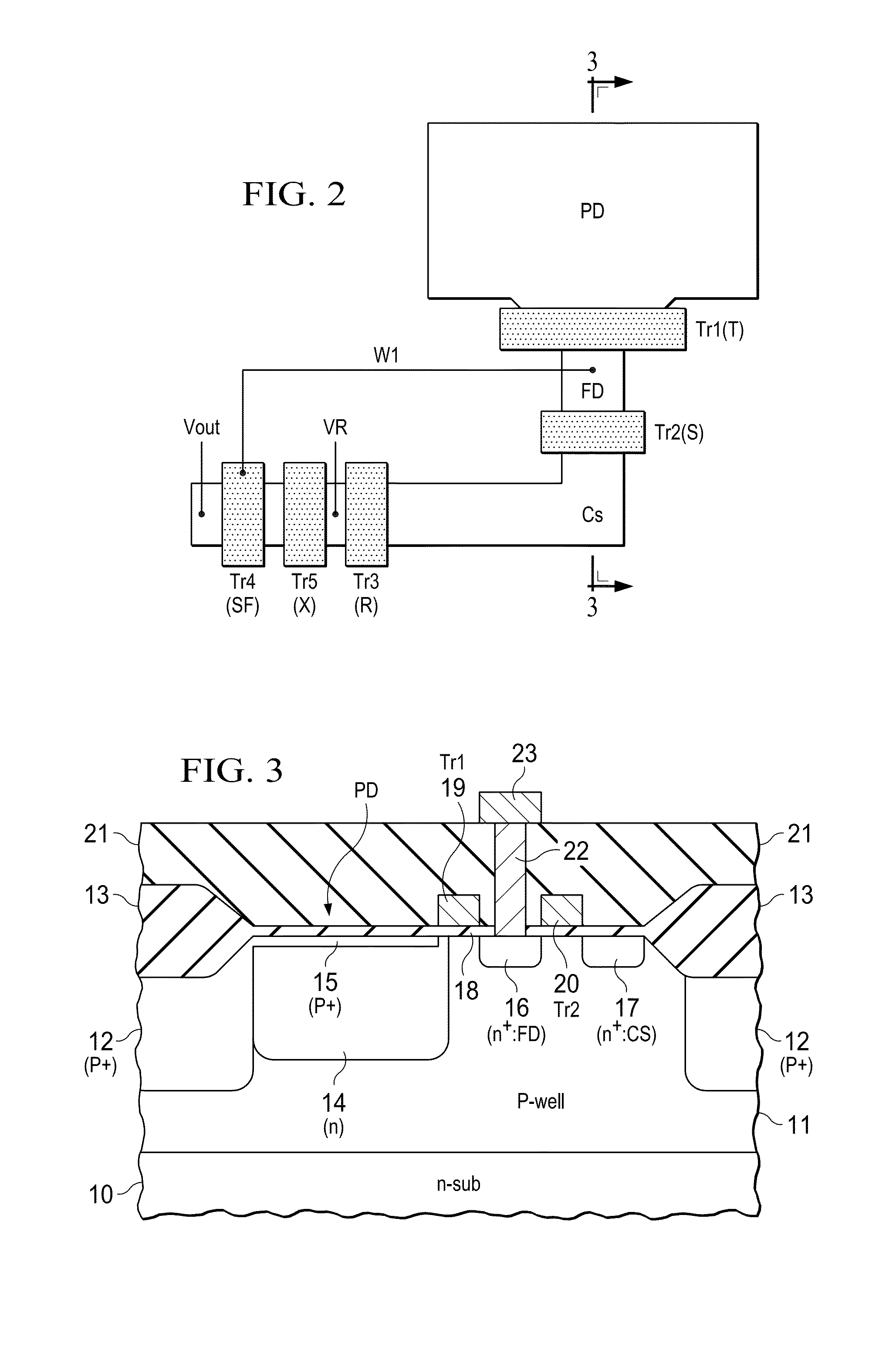 Image sensor five transistor pixel element with four control signals