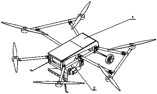 A material spreading device and method mounted on an agricultural drone