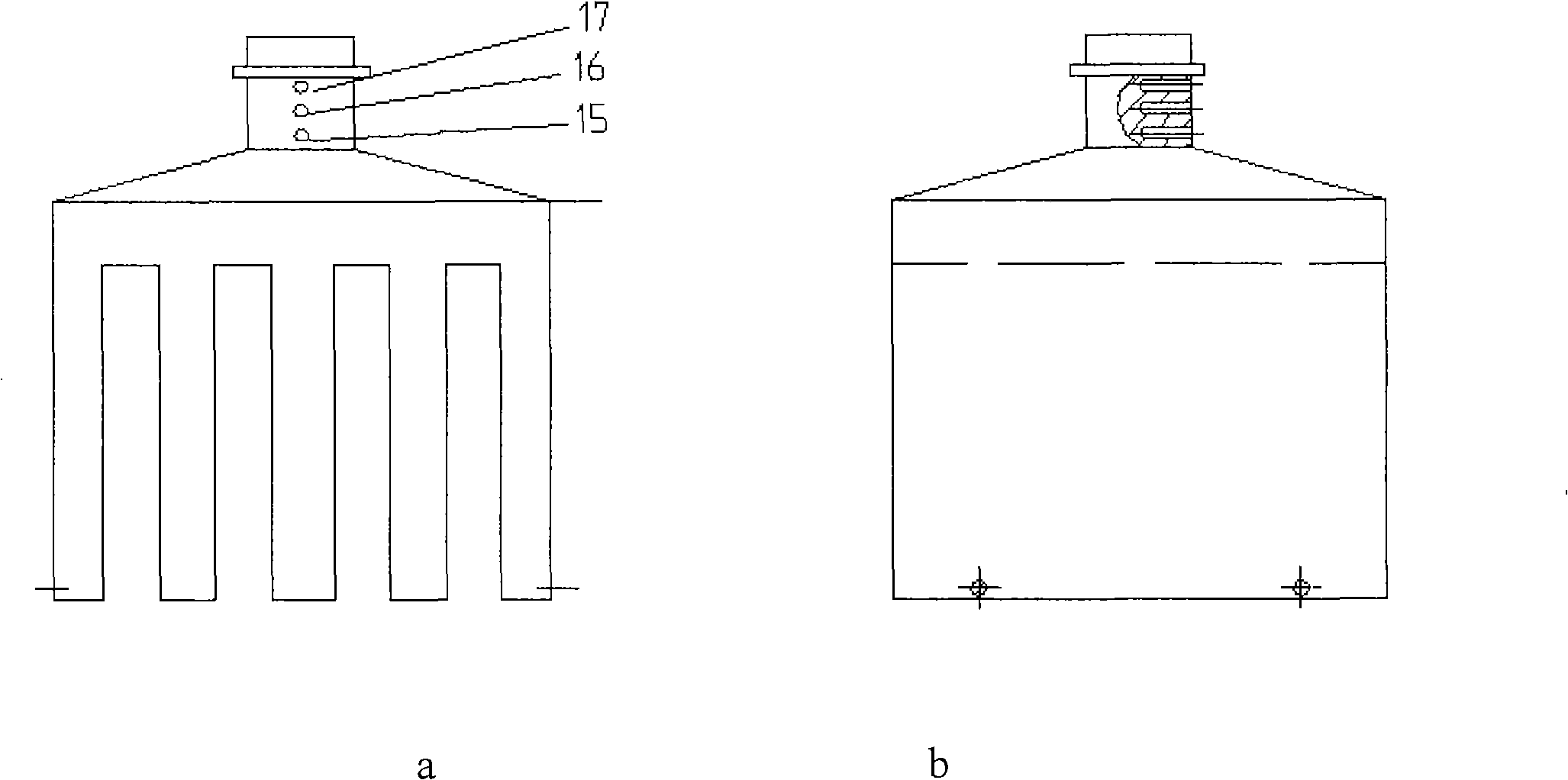 Heat flow heater with wall insulating property