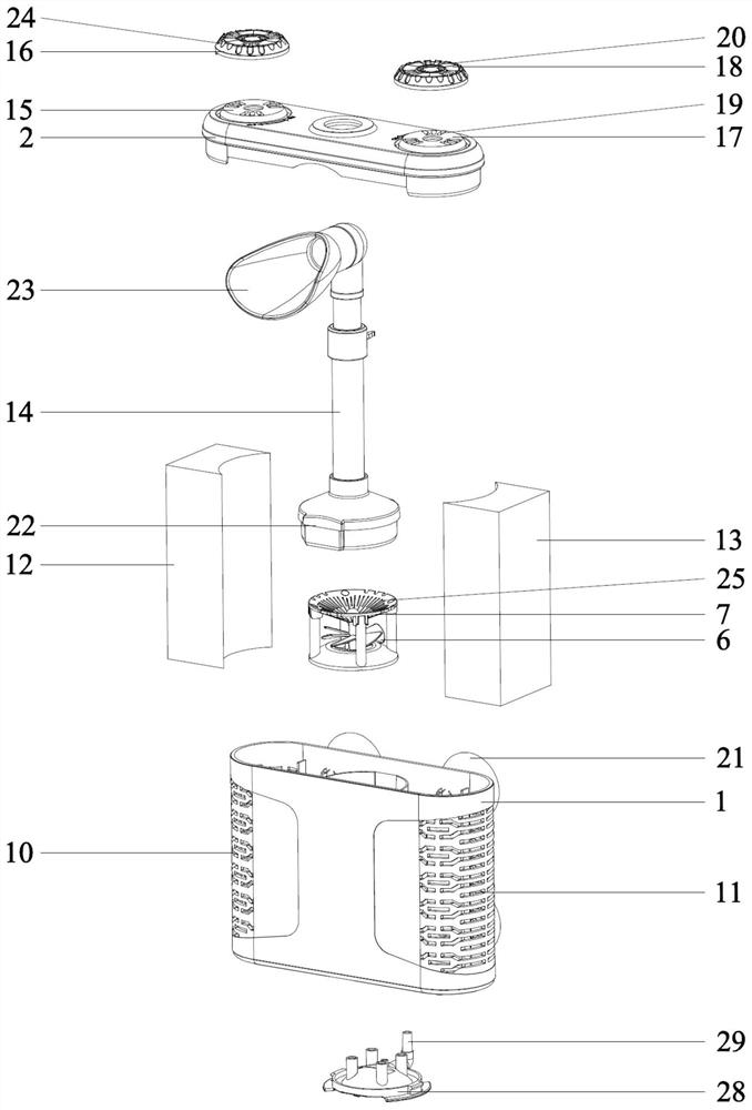 Multifunctional fish tank pneumatic filter