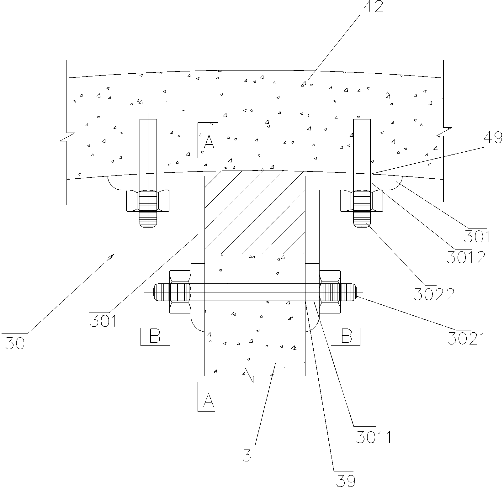 Tunnel compartment wall lining structure