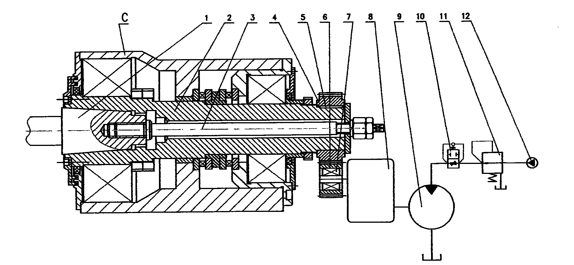 Core roll rotating device of vertical ring rolling machine