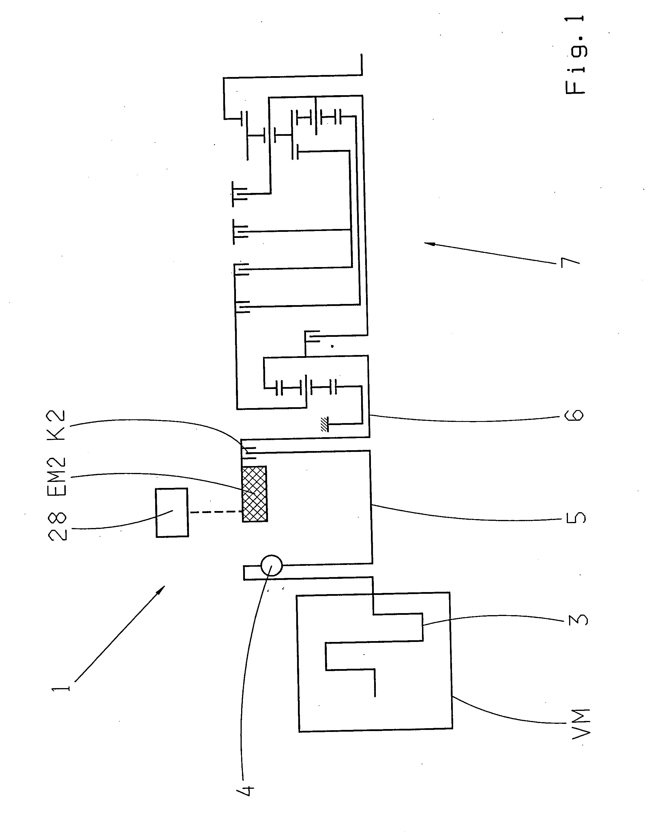 Device and method for determination of the drive-power distribution in a hybrid driveline of a vehicle