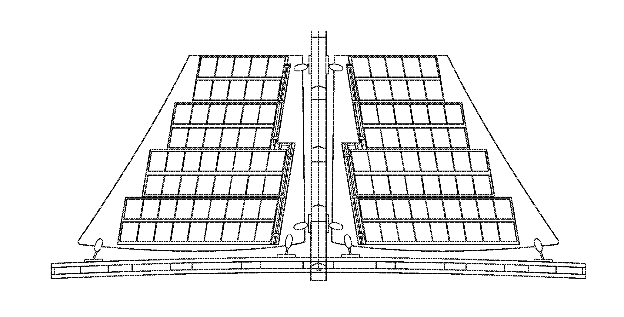 Methods and apparatus for structurally supporting geometrically complex solar modules using a rigid substrate and point support connections