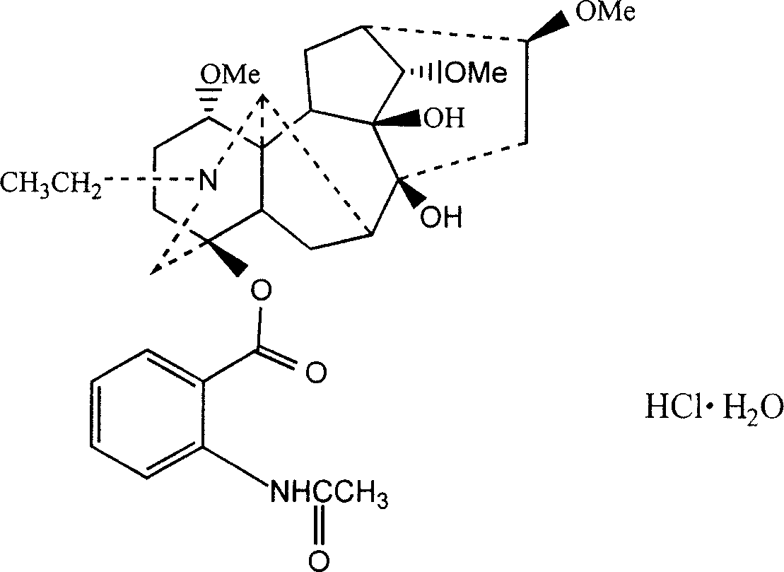 Lappaconitine hydrochoric acid, its production method and its uses in preparing analgetic